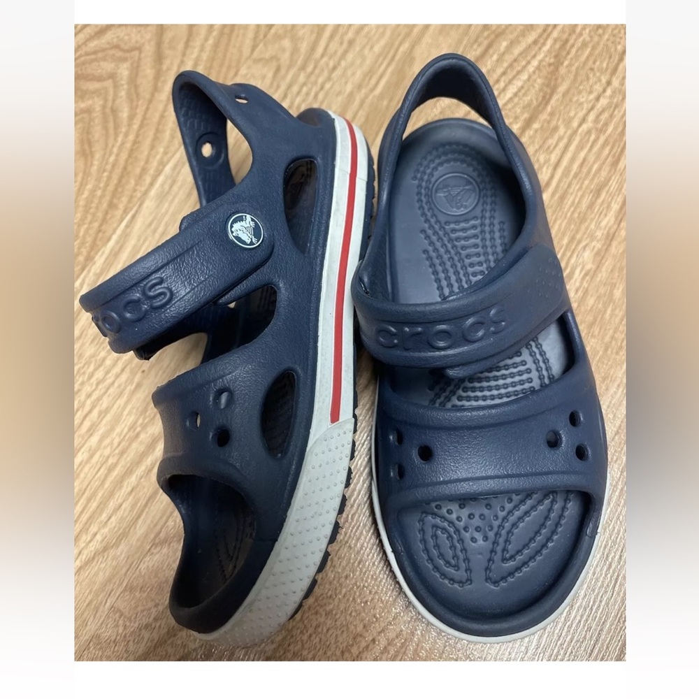 Crocs Crocband Li Sandals - C12  Blue White Sport Water Pool Beach Strap